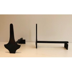 Pair of Modernist Steel and Wrought Iron Andirons
