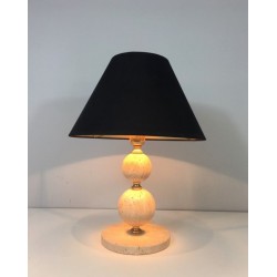 Travertine and Brass table Lamp
