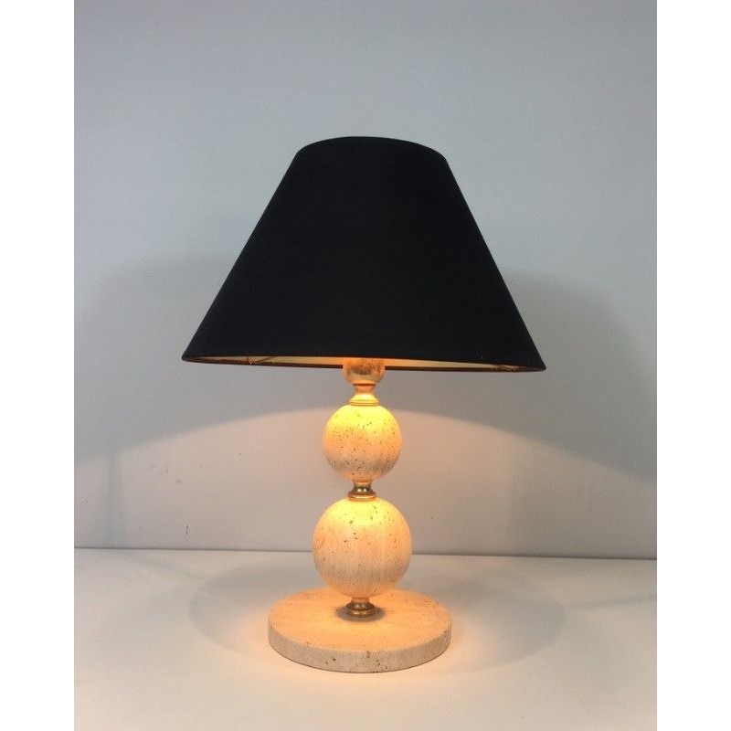 Lamp en Travertin et Laiton