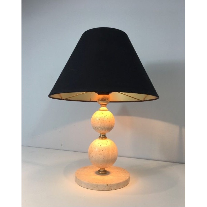 Lamp en Travertin et Laiton