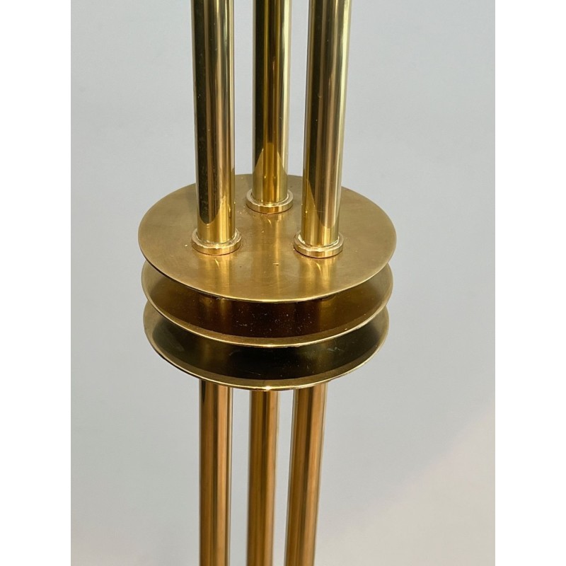 Lampadaire Design en Laiton Style Art Déco, Travail Français, vers 1970