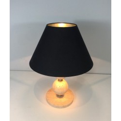 Lamp en Travertin et Laiton