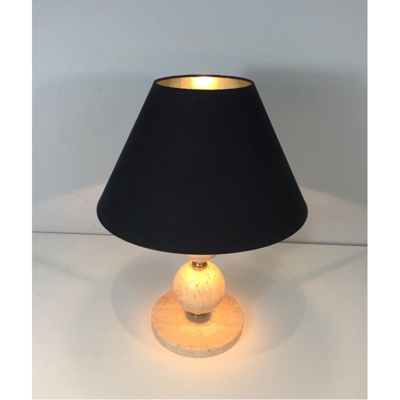 Lamp en Travertin et Laiton