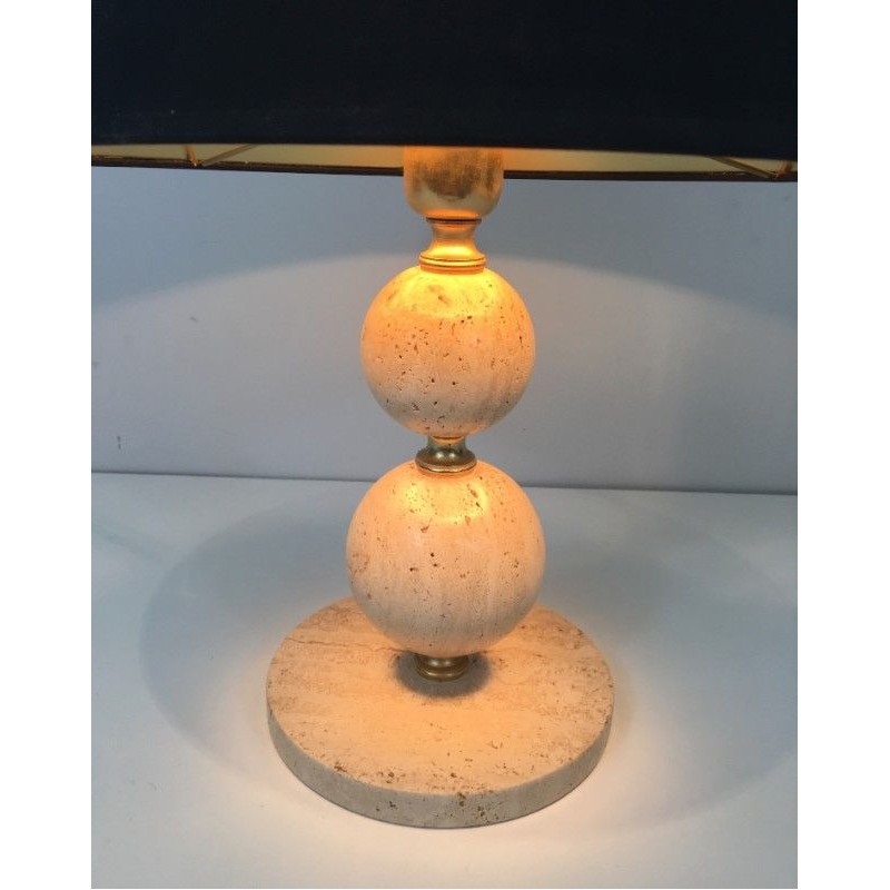Lamp en Travertin et Laiton