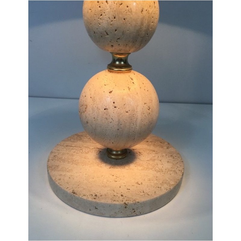 Lamp en Travertin et Laiton