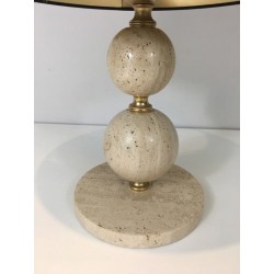 Lamp en Travertin et Laiton