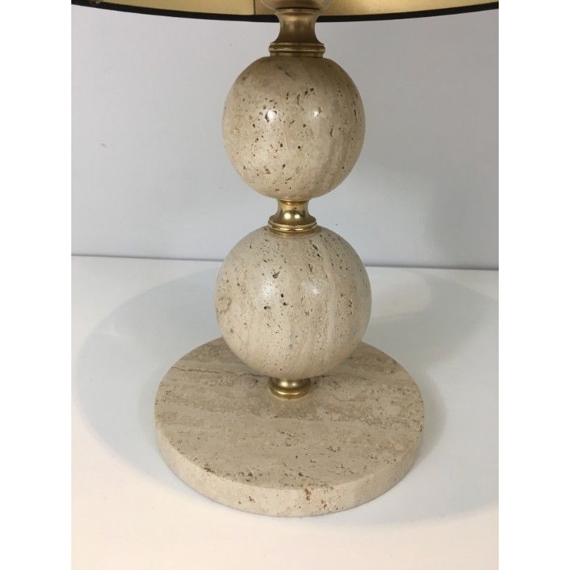 Lamp en Travertin et Laiton