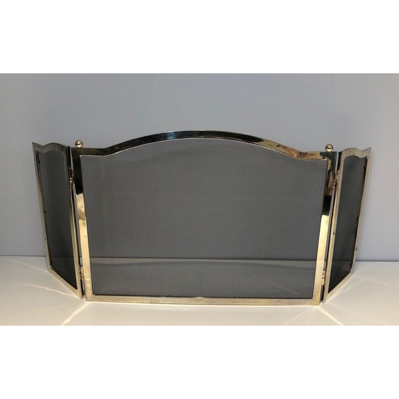 Chrome and Grilling Fireplace Screen