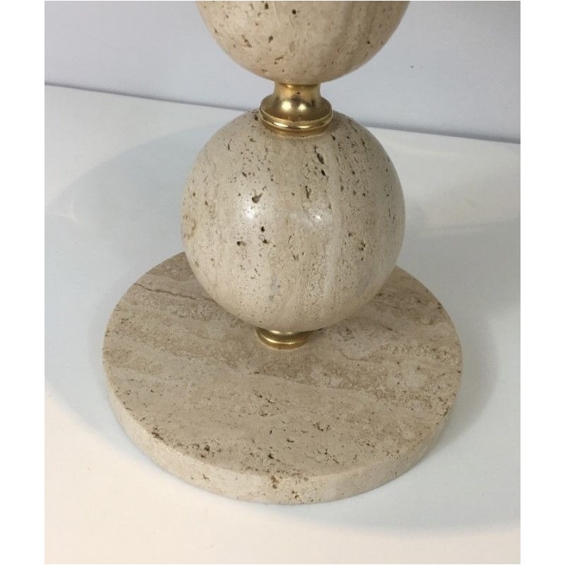 Lamp en Travertin et Laiton