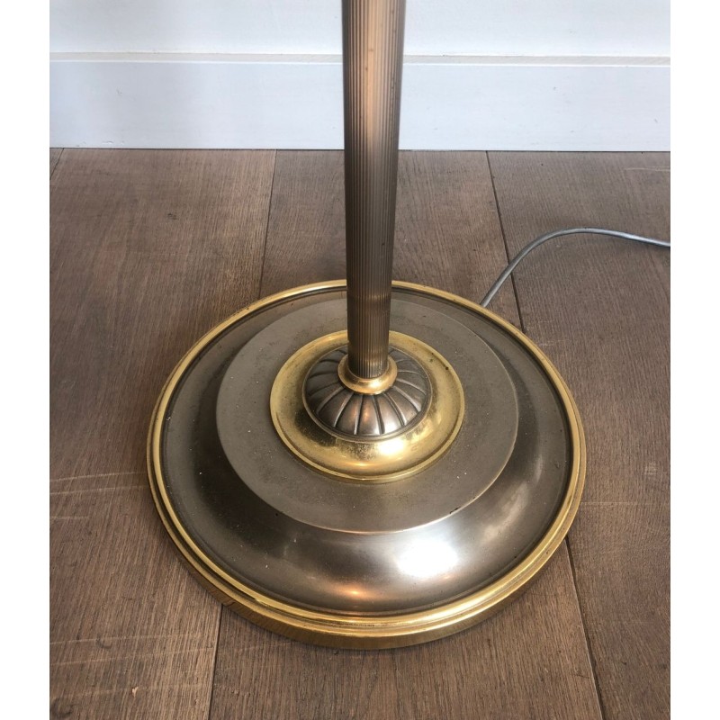 Lampadaire Néoclassique en Métal Argenté et Laiton à Six Lumières, Travail Français, vers 1940