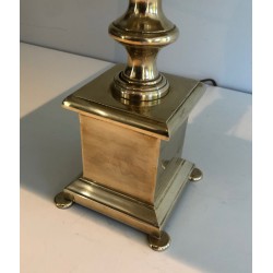 Pair of Neoclassical Style Brass Table Lamps
