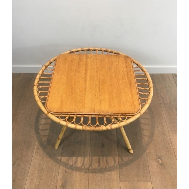 Table basse en rotin