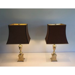 Paire de Lampes de Style Néoclassique en Laiton
