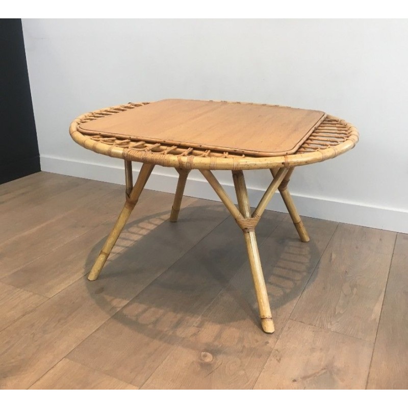 Table basse en rotin