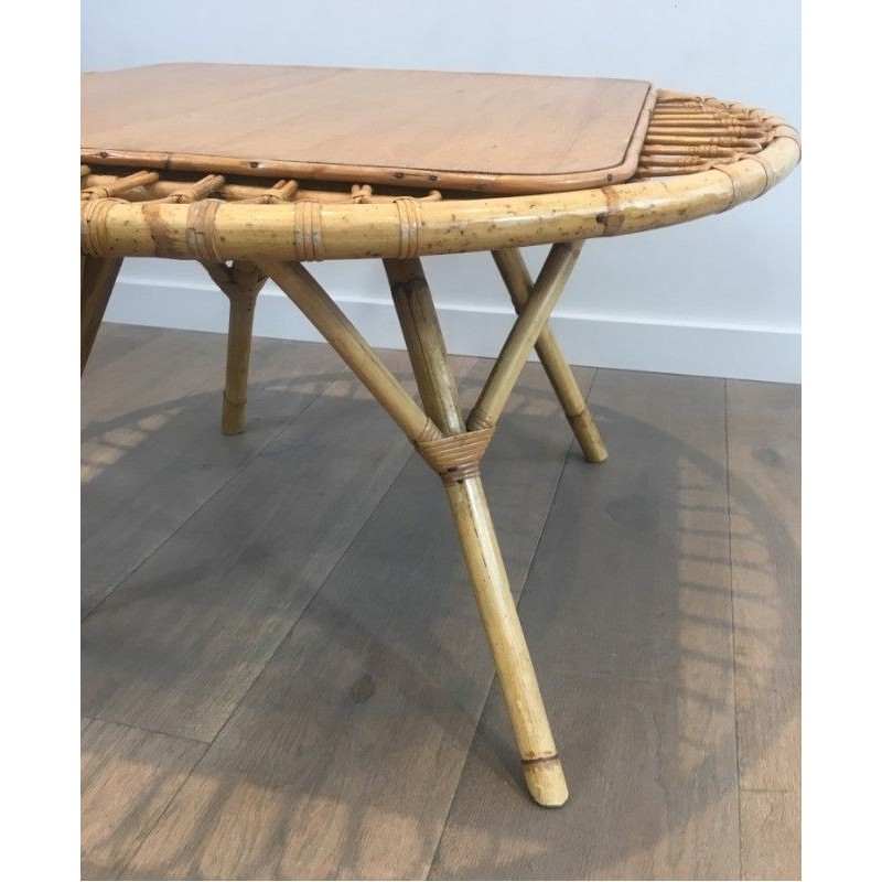 Table basse en rotin