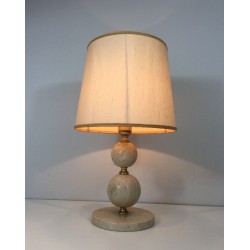 Travertin and Brass Table Lamp