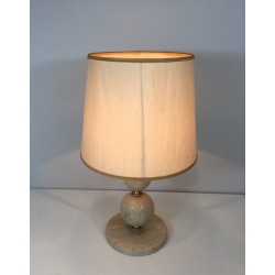 Lampe en Travertin et Laiton