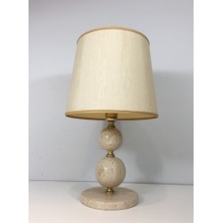 Lampe en Travertin et Laiton