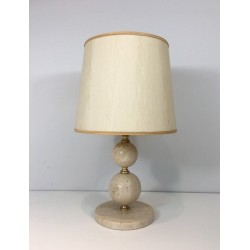 Lampe en Travertin et Laiton