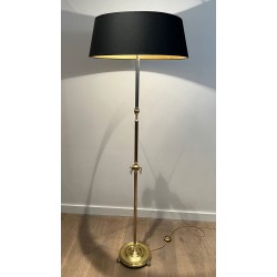 Lampadaire Néoclassique en Laiton dans le Goût de Maison Jansen, Travail Français, vers 1940