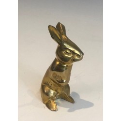 Petite Sculpture en Laiton Représentant un Lapin