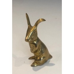 Petite Sculpture en Laiton Représentant un Lapin