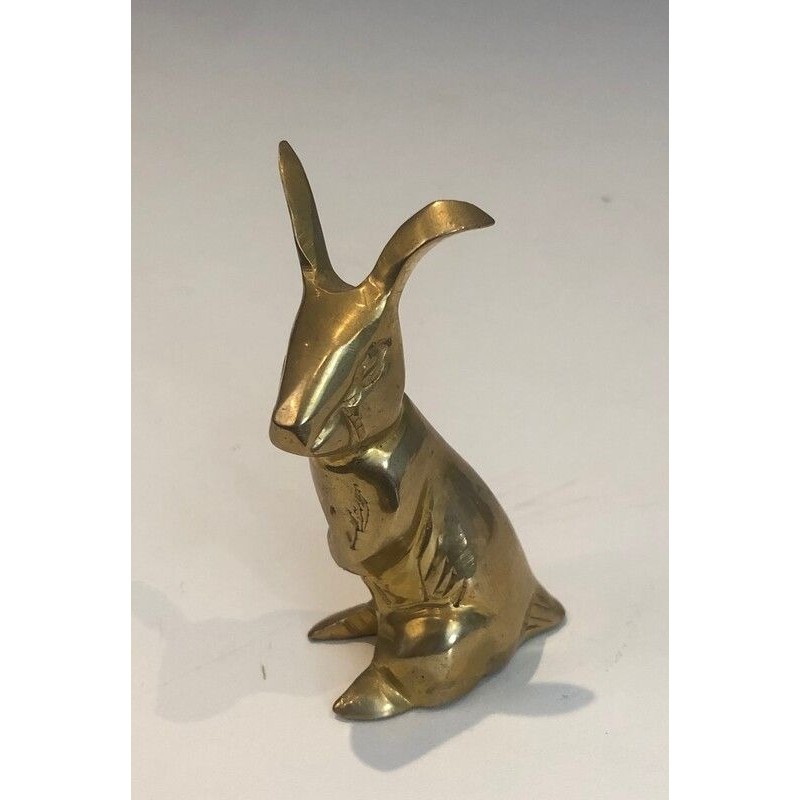 Petite Sculpture en Laiton Représentant un Lapin