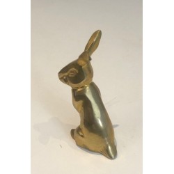 Petite Sculpture en Laiton Représentant un Lapin