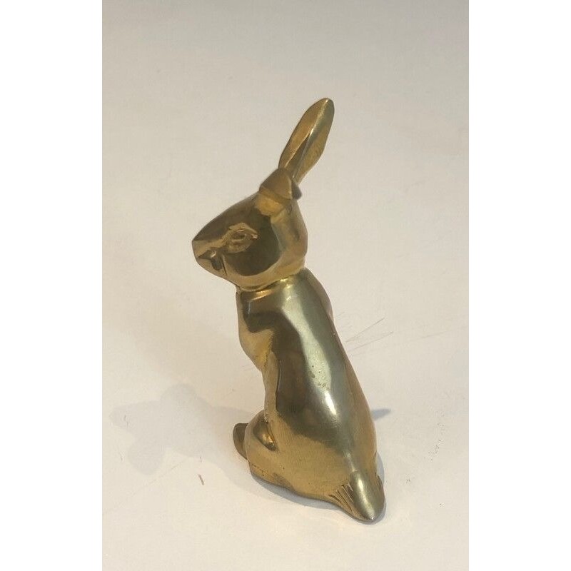 Petite Sculpture en Laiton Représentant un Lapin
