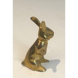 Petite Sculpture en Laiton Représentant un Lapin