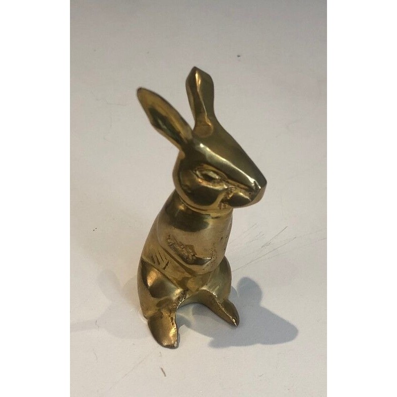 Petite Sculpture en Laiton Représentant un Lapin