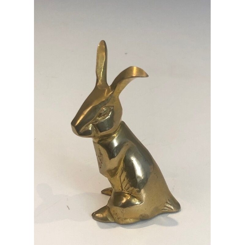 Petite Sculpture en Laiton Représentant un Lapin