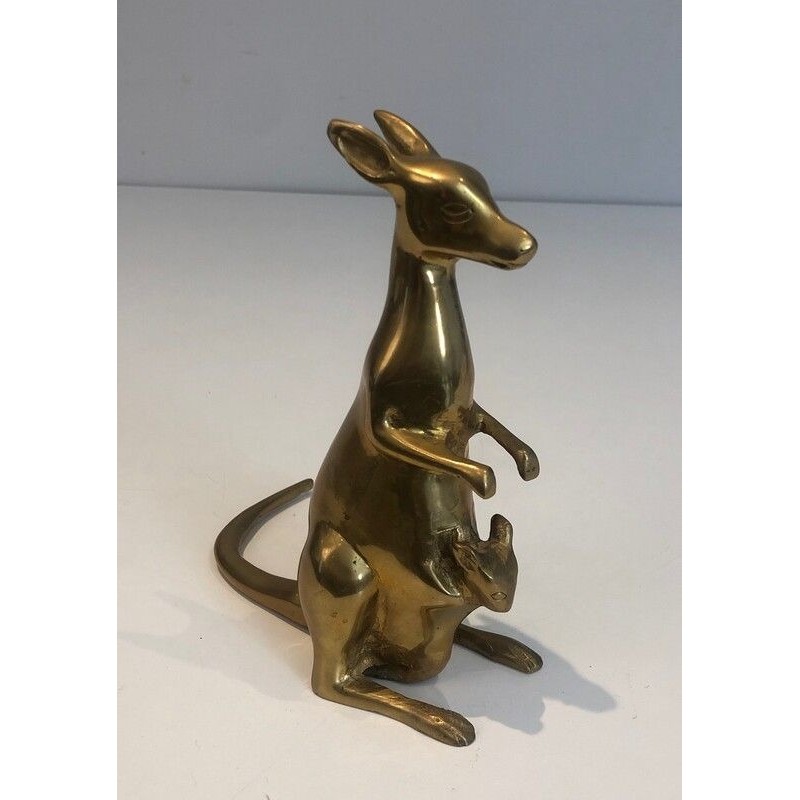 Petite Sculpture en Laiton Représentant un Kangourou