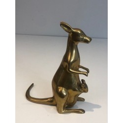 Petite Sculpture en Laiton Représentant un Kangourou