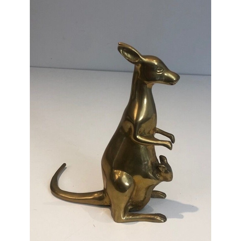Petite Sculpture en Laiton Représentant un Kangourou