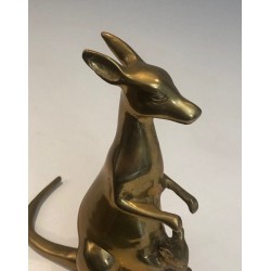 Petite Sculpture en Laiton Représentant un Kangourou