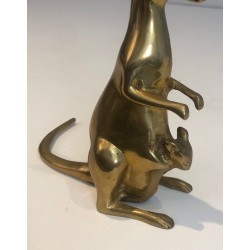 Small Brass Kangaroo Sculpture