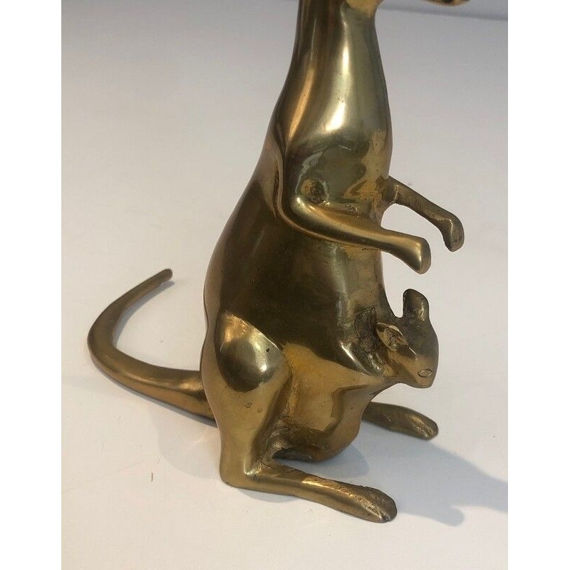 Petite Sculpture en Laiton Représentant un Kangourou