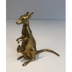Small Brass Kangaroo Sculpture