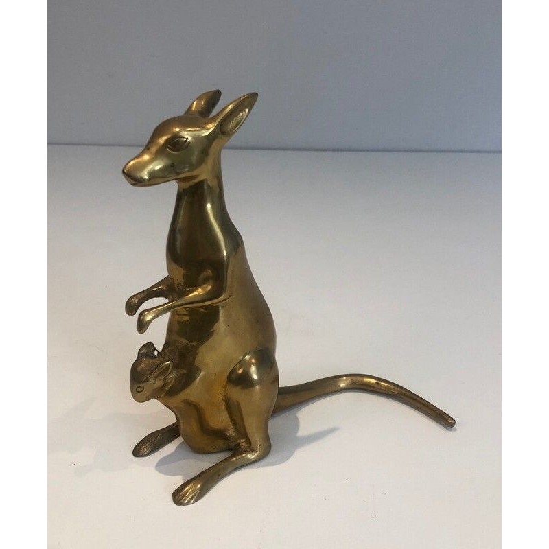 Petite Sculpture en Laiton Représentant un Kangourou