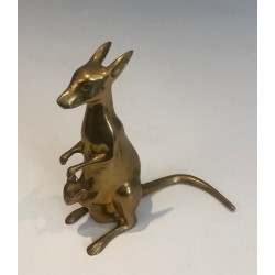 Small Brass Kangaroo Sculpture