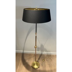 Neoclassical Brass Floor Lamp in the Style of Maison Jansen, French Work, circa 1940