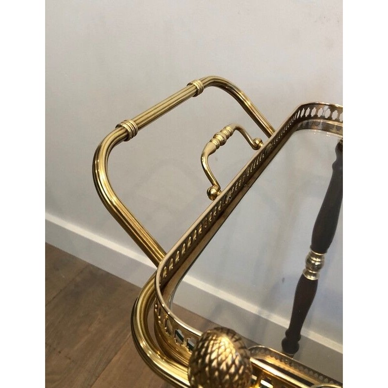 Table Roulante en Laiton et Acajou de la Maison Baguès