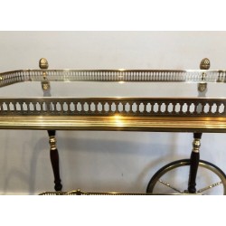Table Roulante en Laiton et Acajou de la Maison Baguès