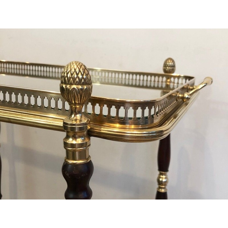 Table Roulante en Laiton et Acajou de la Maison Baguès