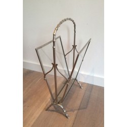 Porte-Revues en Bronze Argenté façon Faux-Bambou