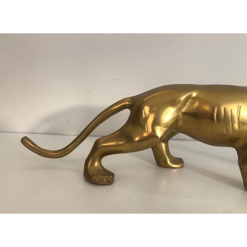 Sculpture en Laiton Représentant un Tigre