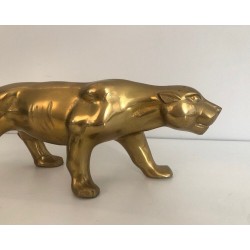 Sculpture en Laiton Représentant un Tigre
