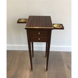Unusual Neoclassical Small Drawers Table with Sliding Ashtrays