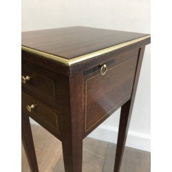 Unusual Neoclassical Small Drawers Table with Sliding Ashtrays